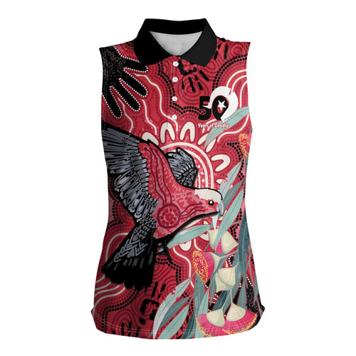 Personalised Australia Galah NAIDOC Week 2026 Women Sleeveless Polo Shirt 50 Years of Deadly Aboriginal Art
