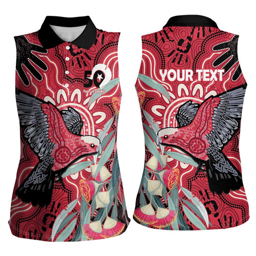 Personalised Australia Galah NAIDOC Week 2026 Women Sleeveless Polo Shirt 50 Years of Deadly Aboriginal Art