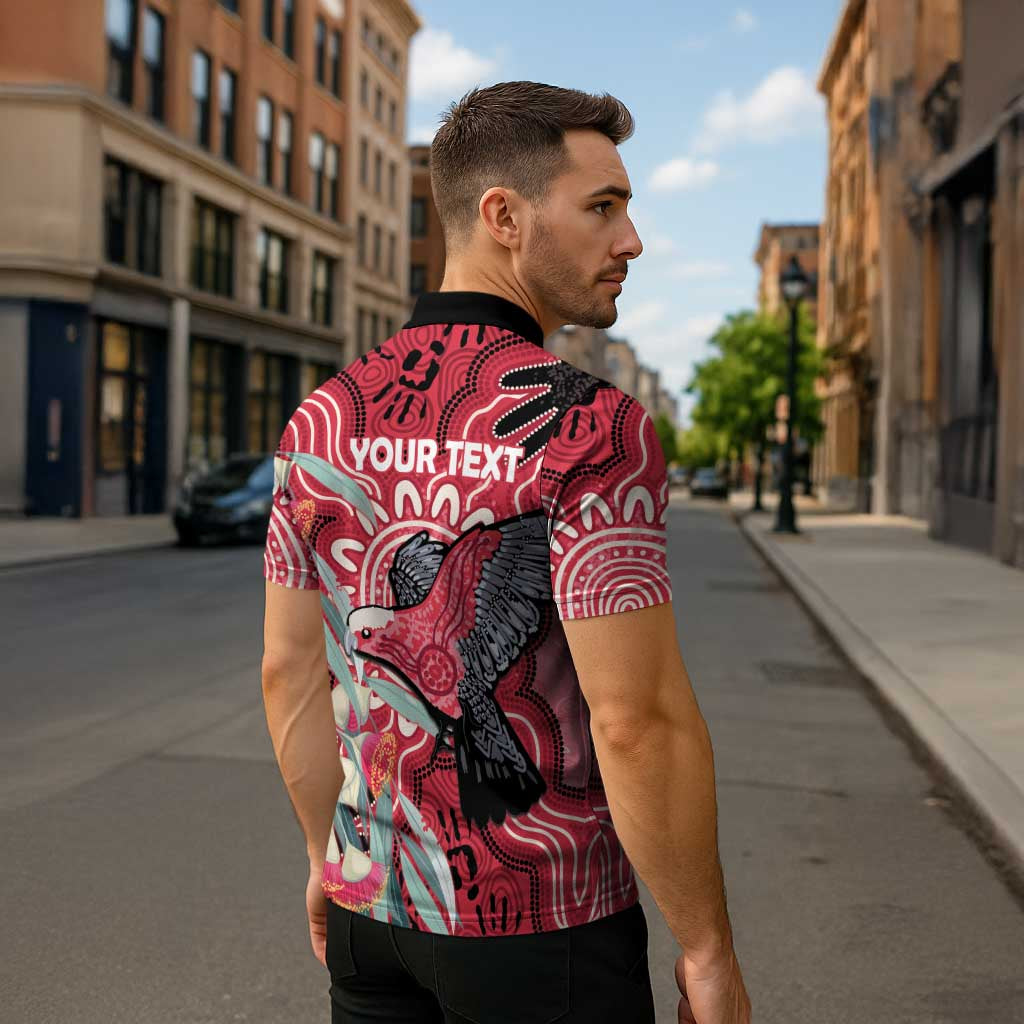Personalised Australia Galah NAIDOC Week 2026 Zipper Polo Shirt 50 Years of Deadly Aboriginal Art