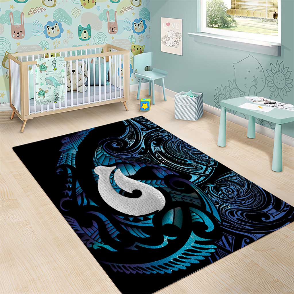 Hei Matau New Zealand Matariki Area Rug NZ Fish Hook Maori Art