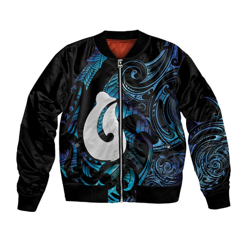 Hei Matau New Zealand Matariki Bomber Jacket NZ Fish Hook Maori Art