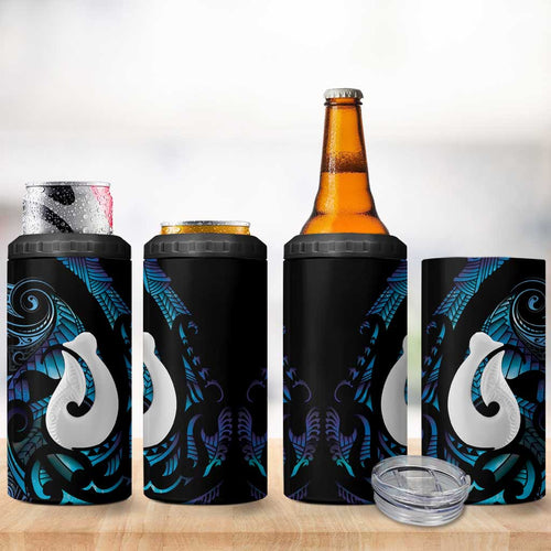 Hei Matau New Zealand Matariki 4 in 1 Can Cooler Tumbler NZ Fish Hook Maori Art