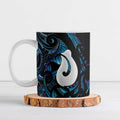 Hei Matau New Zealand Matariki Ceramic Mug NZ Fish Hook Maori Art