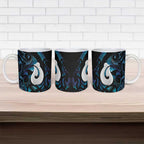 Hei Matau New Zealand Matariki Ceramic Mug NZ Fish Hook Maori Art