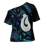 Hei Matau New Zealand Matariki Cross Shoulder Shirt NZ Fish Hook Maori Art