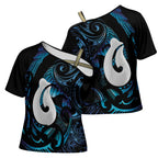 Hei Matau New Zealand Matariki Cross Shoulder Shirt NZ Fish Hook Maori Art