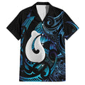 Hei Matau New Zealand Matariki Family Matching Off Shoulder Maxi Dress and Hawaiian Shirt NZ Fish Hook Maori Art