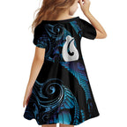 Hei Matau New Zealand Matariki Family Matching Puletasi and Hawaiian Shirt NZ Fish Hook Maori Art