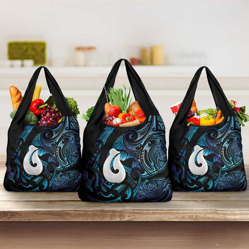Hei Matau New Zealand Matariki Grocery Bag NZ Fish Hook Maori Art