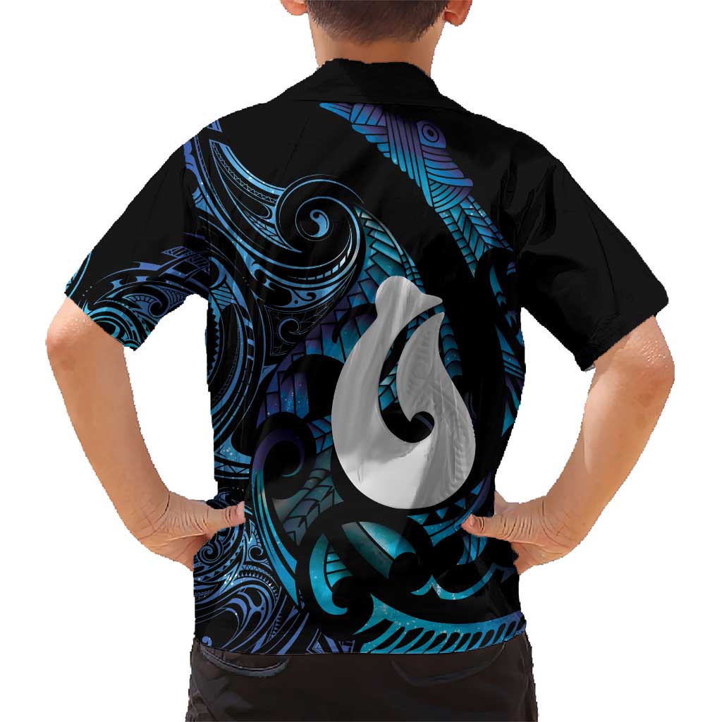 Hei Matau New Zealand Matariki Kid Hawaiian Shirt NZ Fish Hook Maori Art