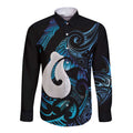 Hei Matau New Zealand Matariki Long Sleeve Button Shirt NZ Fish Hook Maori Art