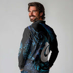 Hei Matau New Zealand Matariki Long Sleeve Polo Shirt NZ Fish Hook Maori Art