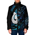 Hei Matau New Zealand Matariki Padded Jacket NZ Fish Hook Maori Art