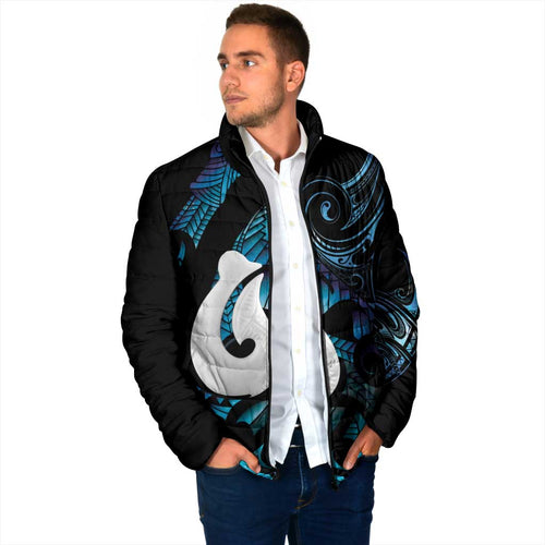 Hei Matau New Zealand Matariki Padded Jacket NZ Fish Hook Maori Art