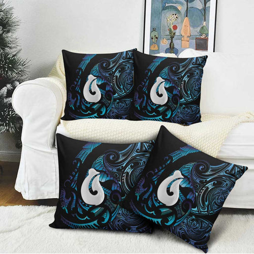 Hei Matau New Zealand Matariki Pillow Cover NZ Fish Hook Maori Art