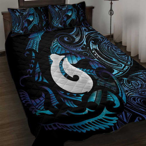 Hei Matau New Zealand Matariki Quilt Bed Set NZ Fish Hook Maori Art