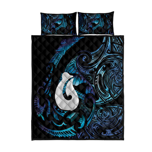 Hei Matau New Zealand Matariki Quilt Bed Set NZ Fish Hook Maori Art