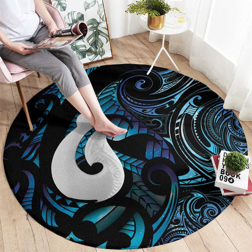 Hei Matau New Zealand Matariki Round Carpet NZ Fish Hook Maori Art