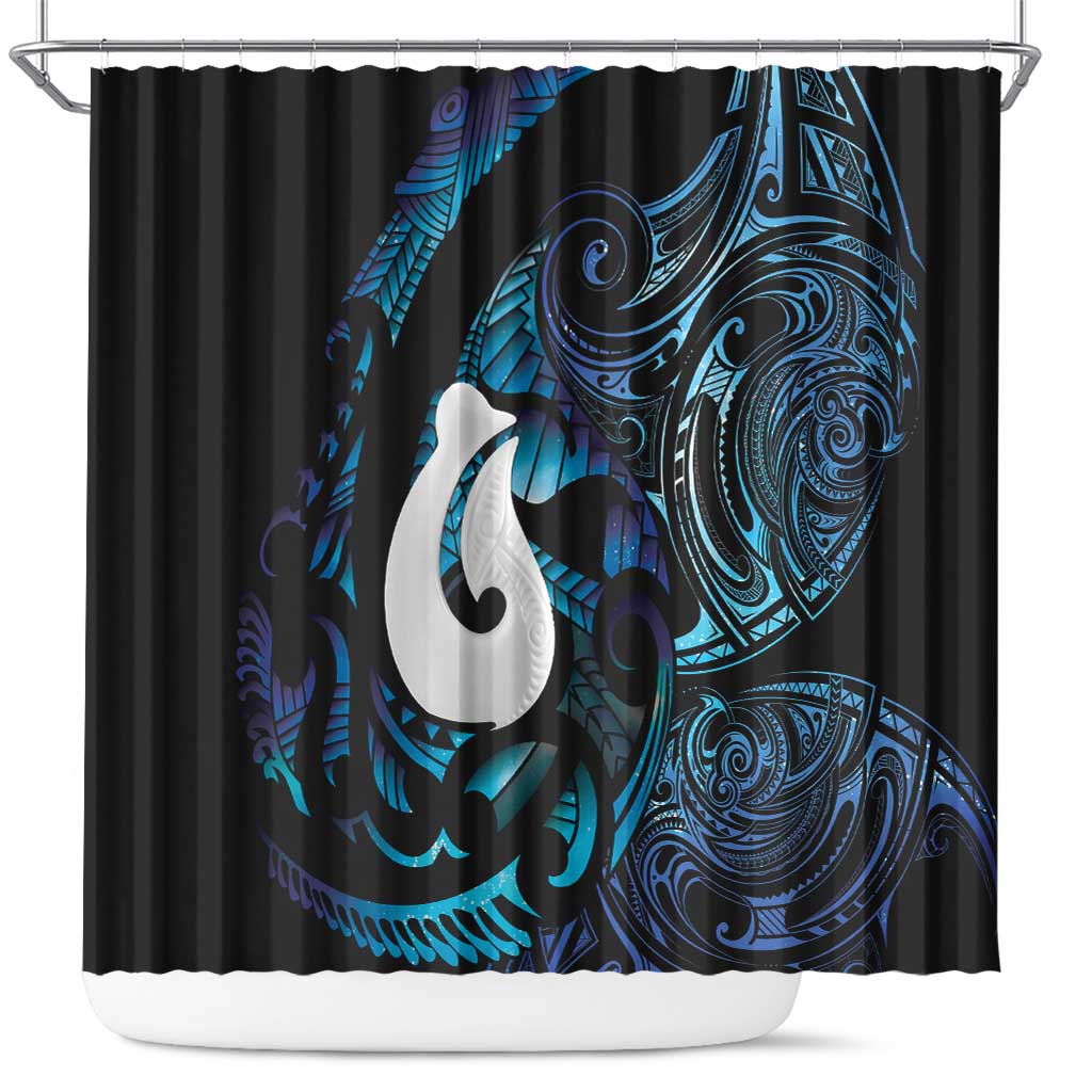 Hei Matau New Zealand Matariki Shower Curtain NZ Fish Hook Maori Art