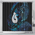 Hei Matau New Zealand Matariki Shower Curtain NZ Fish Hook Maori Art