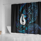 Hei Matau New Zealand Matariki Shower Curtain NZ Fish Hook Maori Art