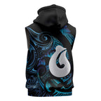 Hei Matau New Zealand Matariki Sleeveless Hoodie NZ Fish Hook Maori Art