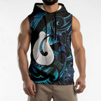 Hei Matau New Zealand Matariki Sleeveless Hoodie NZ Fish Hook Maori Art