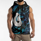 Hei Matau New Zealand Matariki Sleeveless Zip Hoodie NZ Fish Hook Maori Art