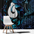 Hei Matau New Zealand Matariki Window Curtain NZ Fish Hook Maori Art