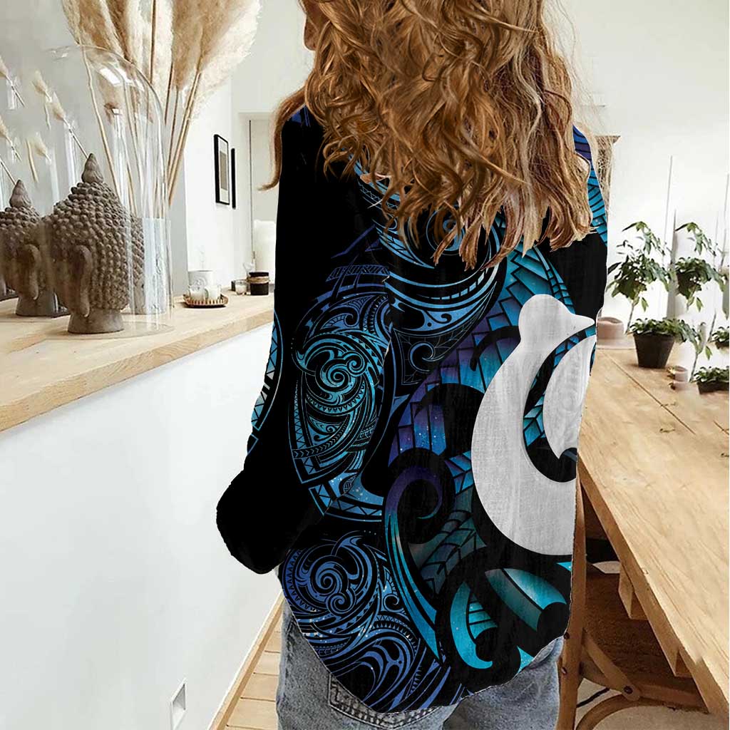 Hei Matau New Zealand Matariki Women Casual Shirt NZ Fish Hook Maori Art