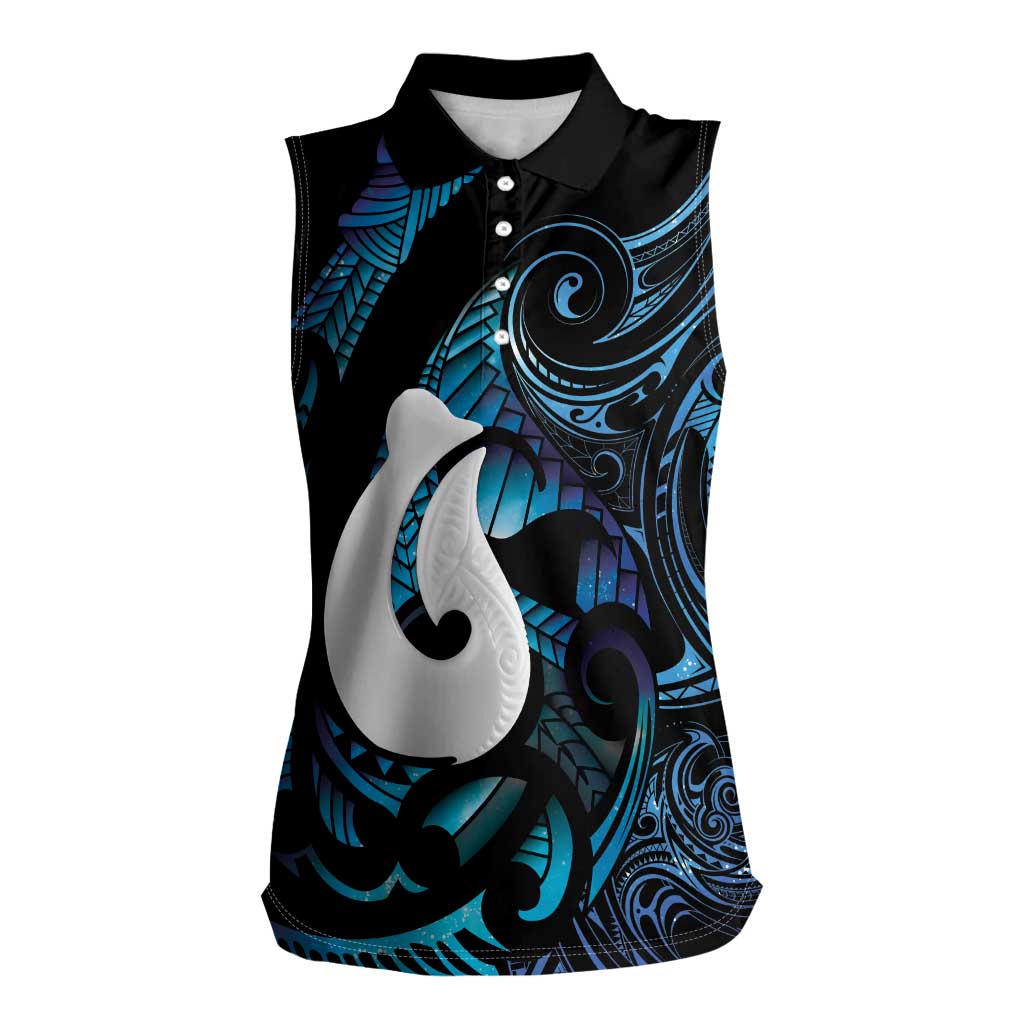 Hei Matau New Zealand Matariki Women Sleeveless Polo Shirt NZ Fish Hook Maori Art