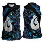 Hei Matau New Zealand Matariki Women Sleeveless Polo Shirt NZ Fish Hook Maori Art