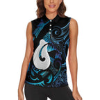 Hei Matau New Zealand Matariki Women Sleeveless Polo Shirt NZ Fish Hook Maori Art