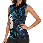 Hei Matau New Zealand Matariki Women Sleeveless Polo Shirt NZ Fish Hook Maori Art