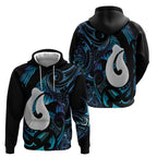 Hei Matau New Zealand Matariki Zip Hoodie NZ Fish Hook Maori Art