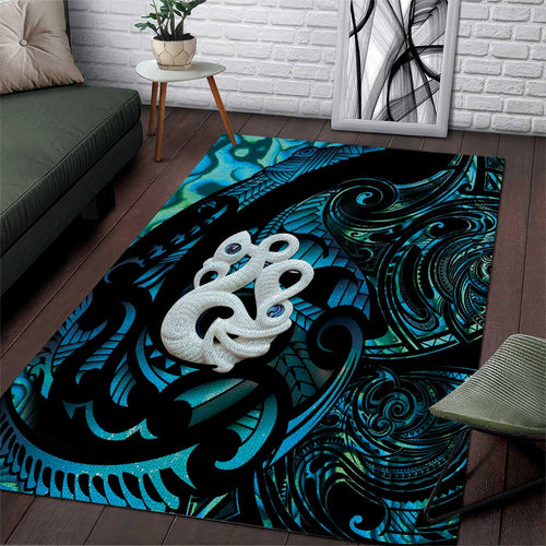 Manaia New Zealand Matariki Area Rug NZ Paua Shell Maori Art