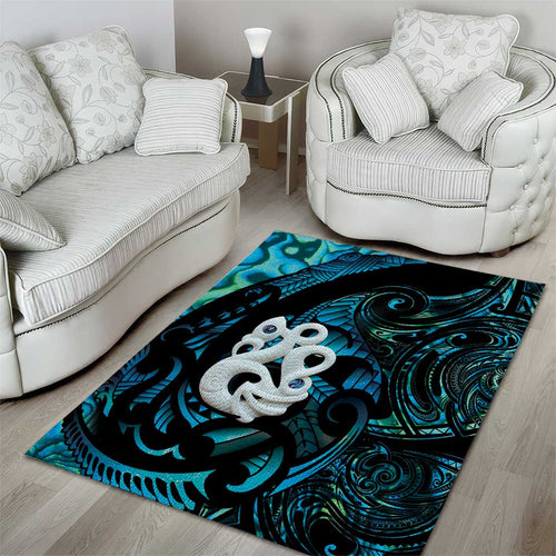 Manaia New Zealand Matariki Area Rug NZ Paua Shell Maori Art