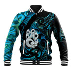 Manaia New Zealand Matariki Baseball Jacket NZ Paua Shell Maori Art