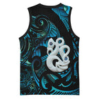 Manaia New Zealand Matariki Basketball Jersey NZ Paua Shell Maori Art