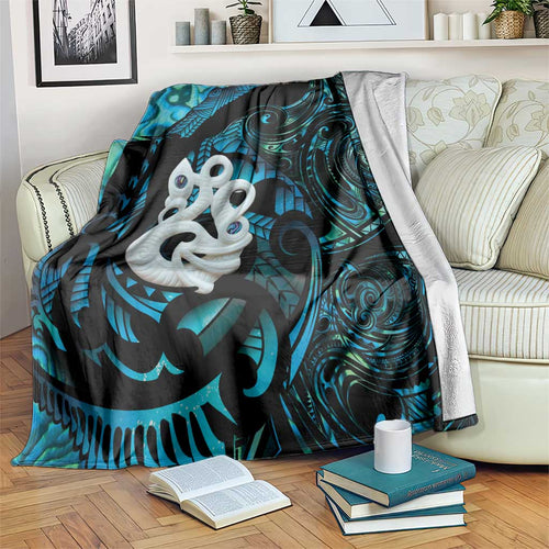 Manaia New Zealand Matariki Blanket NZ Paua Shell Maori Art