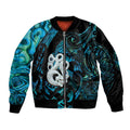 Manaia New Zealand Matariki Bomber Jacket NZ Paua Shell Maori Art