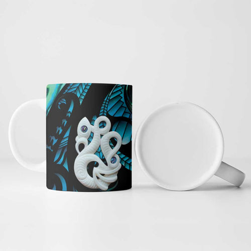 Manaia New Zealand Matariki Ceramic Mug NZ Paua Shell Maori Art