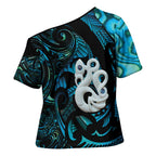 Manaia New Zealand Matariki Cross Shoulder Shirt NZ Paua Shell Maori Art
