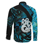 Manaia New Zealand Matariki Family Matching Long Sleeve Bodycon Dress and Hawaiian Shirt NZ Paua Shell Maori Art