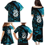 Manaia New Zealand Matariki Family Matching Puletasi and Hawaiian Shirt NZ Paua Shell Maori Art