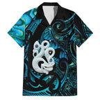 Manaia New Zealand Matariki Family Matching Puletasi and Hawaiian Shirt NZ Paua Shell Maori Art