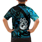 Manaia New Zealand Matariki Family Matching Summer Maxi Dress and Hawaiian Shirt NZ Paua Shell Maori Art