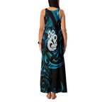 Manaia New Zealand Matariki Family Matching Tank Maxi Dress and Hawaiian Shirt NZ Paua Shell Maori Art