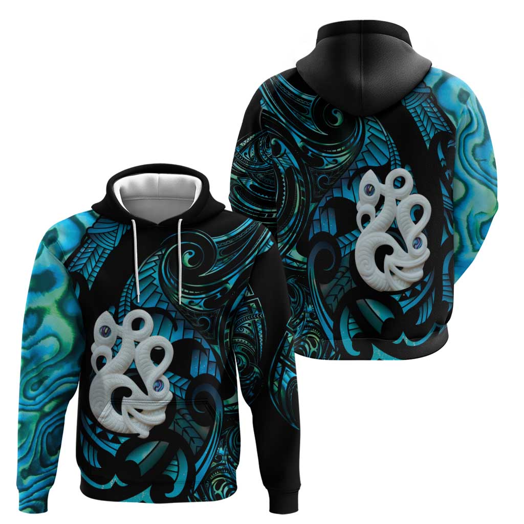 Manaia New Zealand Matariki Hoodie NZ Paua Shell Maori Art