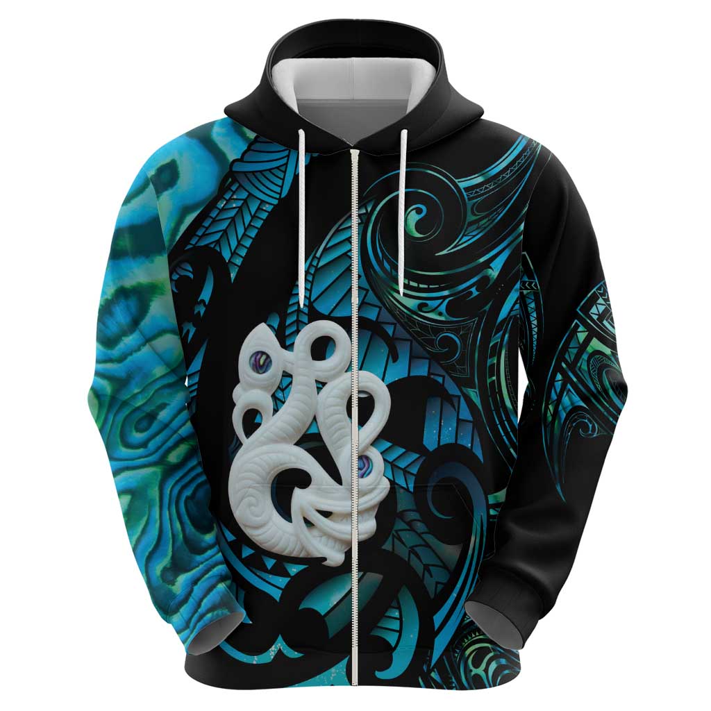 Manaia New Zealand Matariki Hoodie NZ Paua Shell Maori Art
